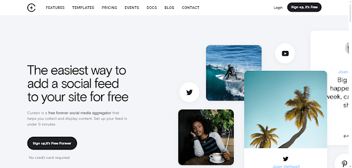 image of Curator's web page
