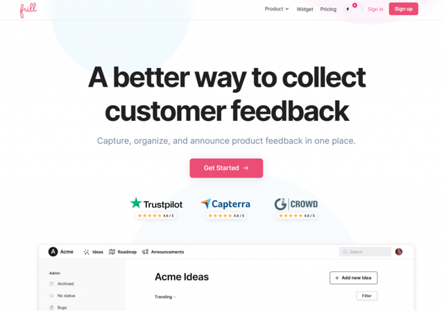 frill home page