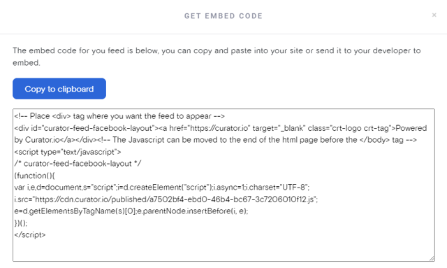paste embed code