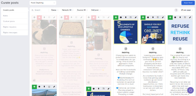 Approve or deny posts, curate content
