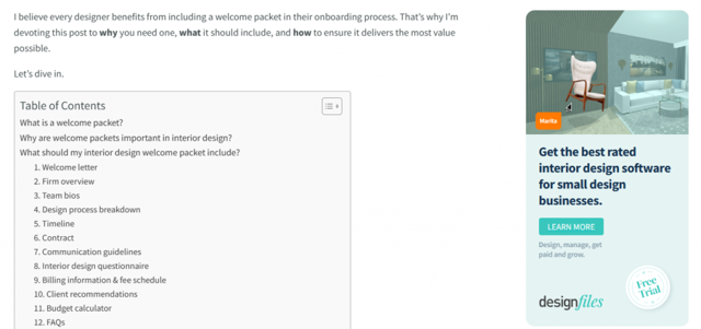 table of contents plugin example
