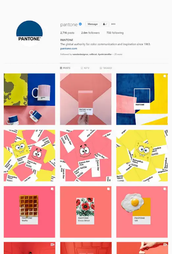 social media branding example from Pantone